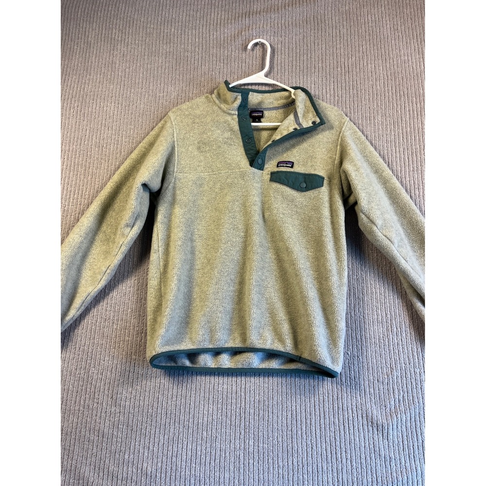 Patagonia Kids Synchilla Snap-T Fleece Pullover XL 14 Sage Green Gray 2105